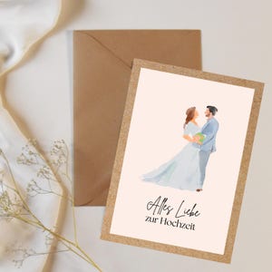 Biglietto pieghevole / biglietto "I migliori auguri per il tuo matrimonio" con busta