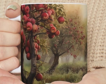 Reusable Coffee Cup, Fall Apple Orchard, Farmhouse Décor, Gift For Her, Apple Decor, Fall Gift.