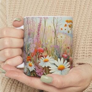 CottageCore teacup, CottageCore Mug, Gifts for Her, Wildflowers, Floral Nature, Botanical.