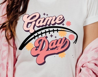 Gameday Shirt, Game Day Vibes, Football Shirt, Football Mom, Retro Women's Tee.