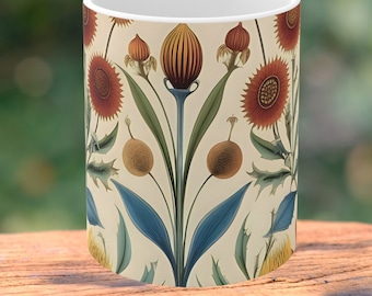 Scandinavian Mug, Cottagecore Teacup, Flower Garden Lover Gift, Scandinavian Gift.