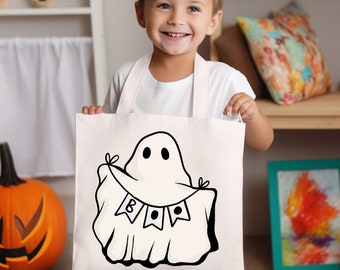 Halloween Candy Bags, Trick or Treat Bags, Cute Ghost, Trick Or Treat Tote.