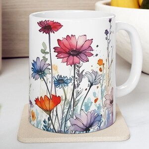 CottageCore teacup, CottageCore Mug, Gifts for Her, Wildflowers, Floral Nature, Botanical.