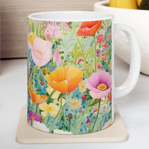 CottageCore teacup, CottageCore Mug, Gifts for Her, Wildflowers, Floral Nature, Botanical.