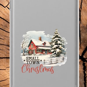 One piece Phone case, Small Town Phone, Christmas Clear Case aesthetics. image 1