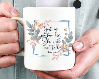 Christian Coffee Mug, 15 Oz Bible Verse Mug, Faith, Inspirational, Scripture Gift, Religious Gift.