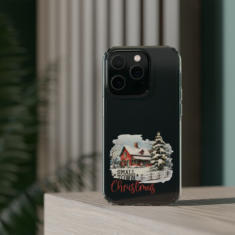 One piece Phone case, Small Town Phone, Christmas Clear Case aesthetics. image 3