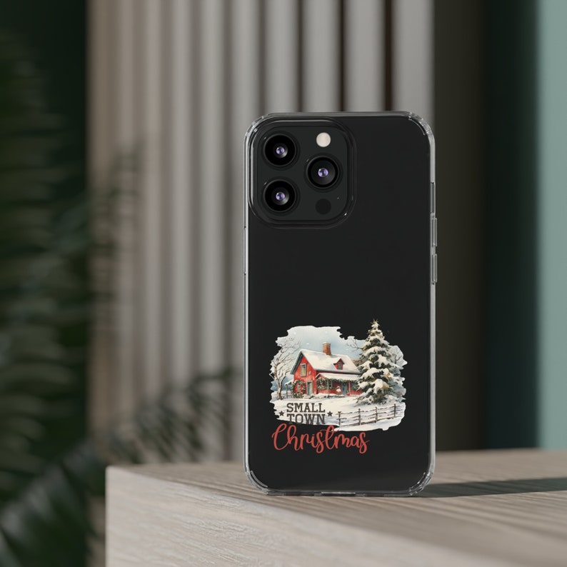 One piece Phone case, Small Town Phone, Christmas Clear Case aesthetics. image 5
