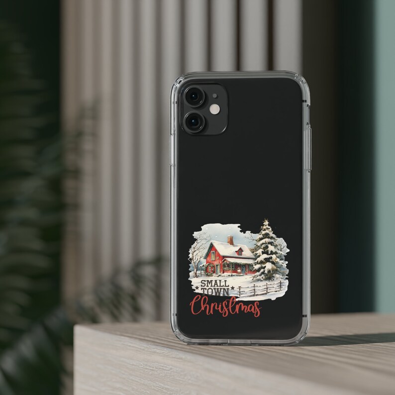One piece Phone case, Small Town Phone, Christmas Clear Case aesthetics. image 9