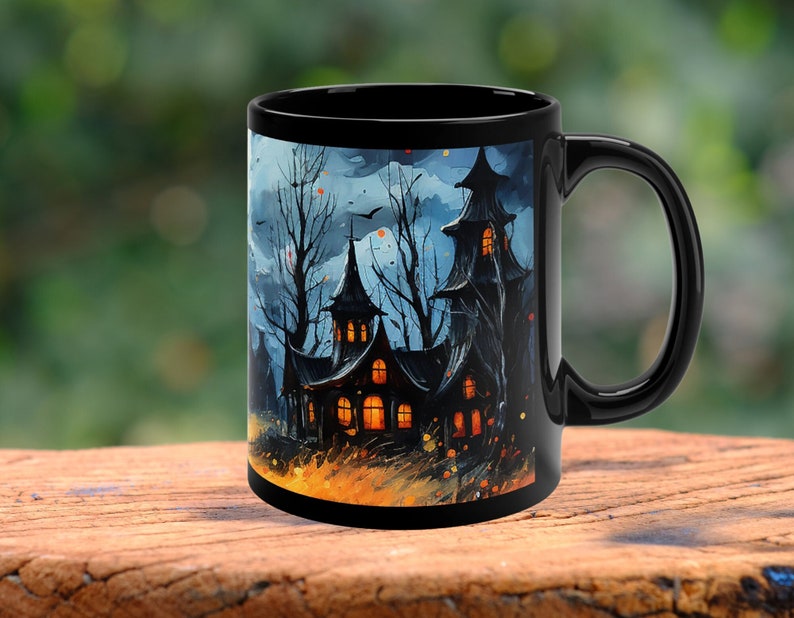 Witchy Tasse, Hexen Kaffeetasse, Spukhaus, Halloween Geschenk, Spooky Night, Vollmond. Bild 1