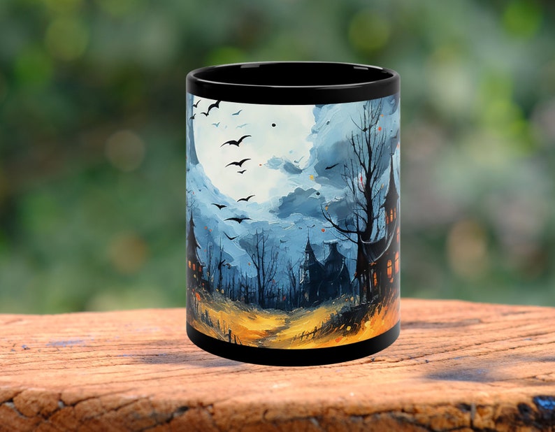 Witchy Mug, Witch Coffee Mug, Haunted House, Halloween Gift, Spooky Night, Full Moon. image 2