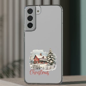 One piece Phone case, Small Town Phone, Christmas Clear Case aesthetics. image 2