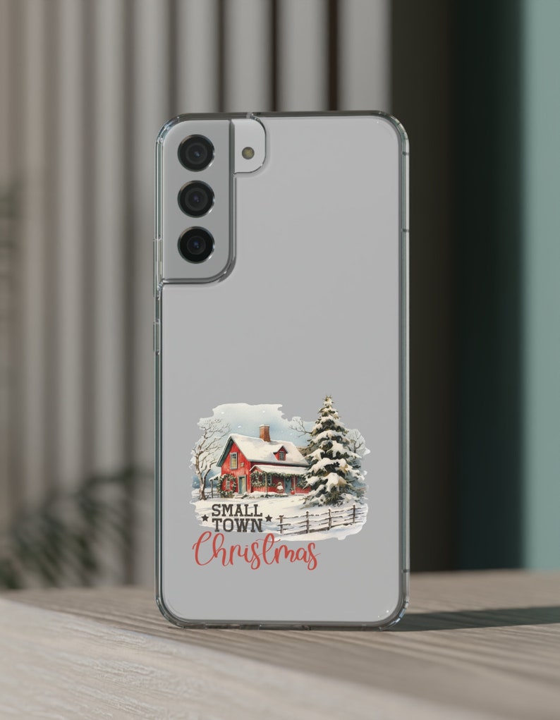 One piece Phone case, Small Town Phone, Christmas Clear Case aesthetics. image 2