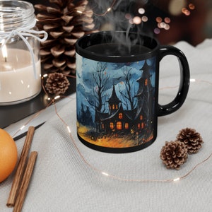 Witchy Mug, Witch Coffee Mug, Haunted House, Halloween Gift, Spooky Night, Full Moon. image 7