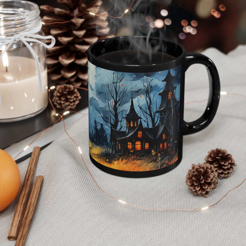 Witchy Tasse, Hexen Kaffeetasse, Spukhaus, Halloween Geschenk, Spooky Night, Vollmond. Bild 7