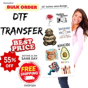 Custom Gang Sheet, Full Color DTF, Shirt Heat Transfer, Ready To Apply, Express DTF, Direct To Film, DTF Screen Print, Ready to Press, Dtf