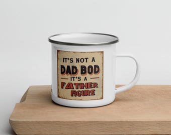 Caneca de esmalte "Não é um corpo de pai, é uma figura paterna"