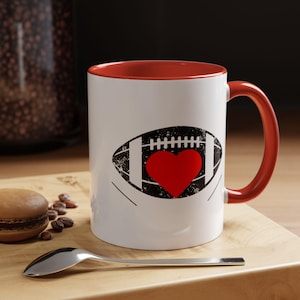 Gridiron Football Accent Mug, Sports Fan Gift, Player Coach Team Coach Present, Game Day Cup, Tailgate Party Drinkware, Father&#39;s Day Gift