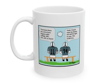 Bench Warmers by Pigskin Dispatch: A.W.F.U.L. - Ceramic Mug, (11oz, 15oz)