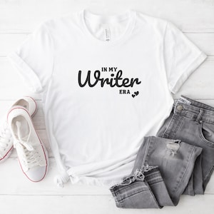Camiseta In My Writer Era: camiseta unisex de manga corta para escritores, regalo para autores, atuendo creativo, ropa literaria, regalos para escritores