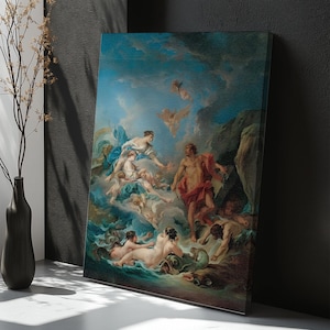 Juno Asking Aeolus To Release The Winds, François Boucher Renaissance Print, Religious Modern Wall Decor, Framed Canvas Wall Art Friend Gift