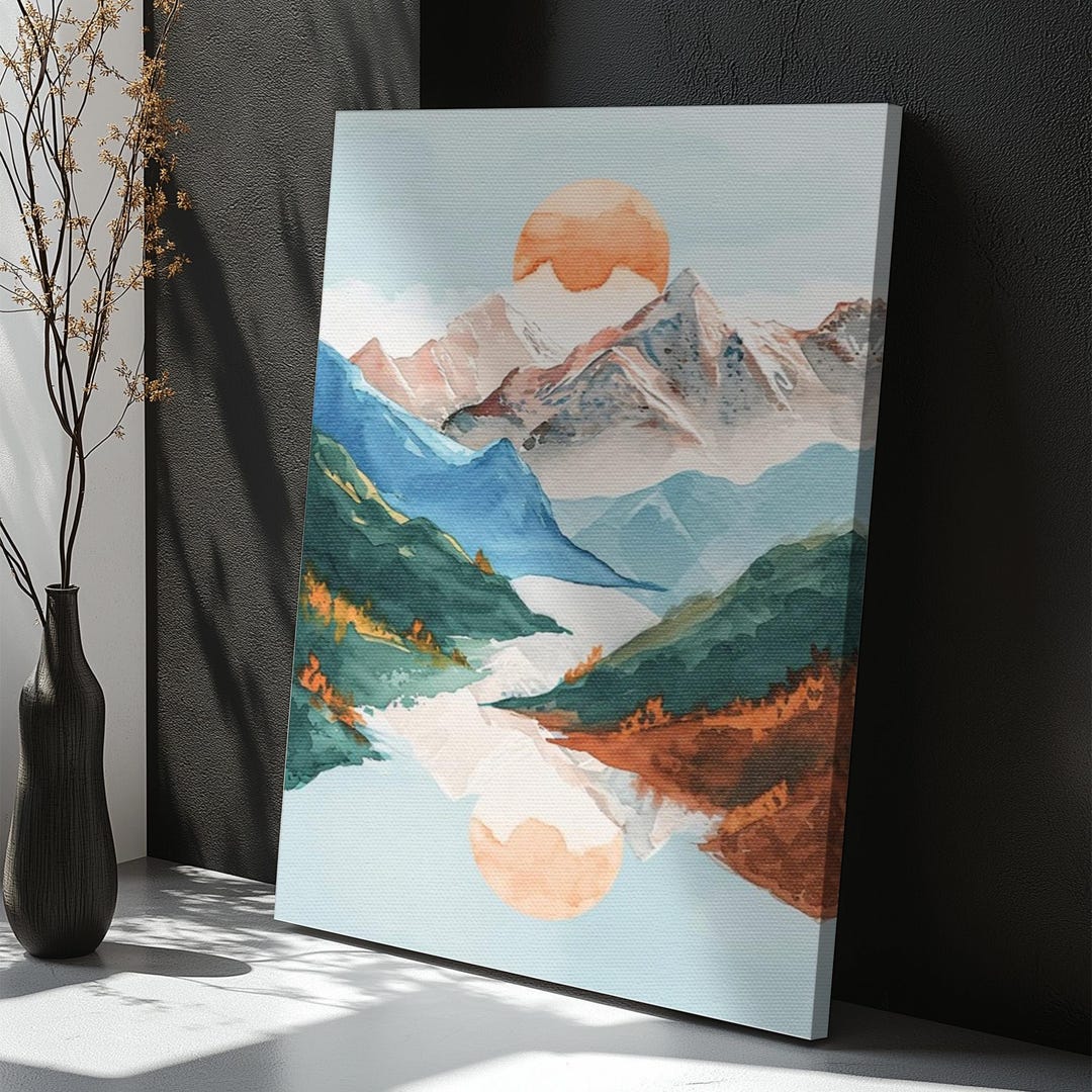 Sunset Mountain Canvas Print, Nature Wall Decor - Etsy