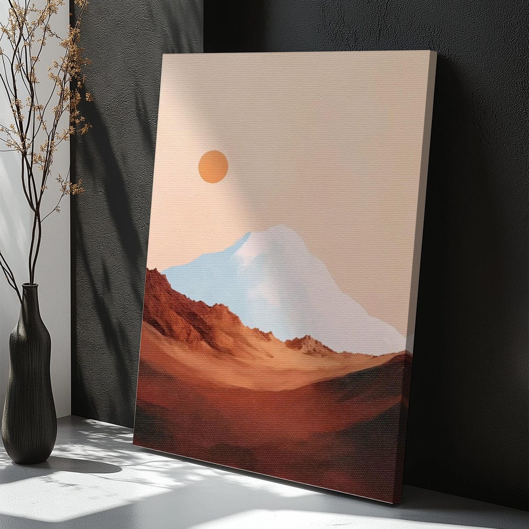 Abstract Sun Mountain Canvas Print, Nature Wall Decor - Etsy