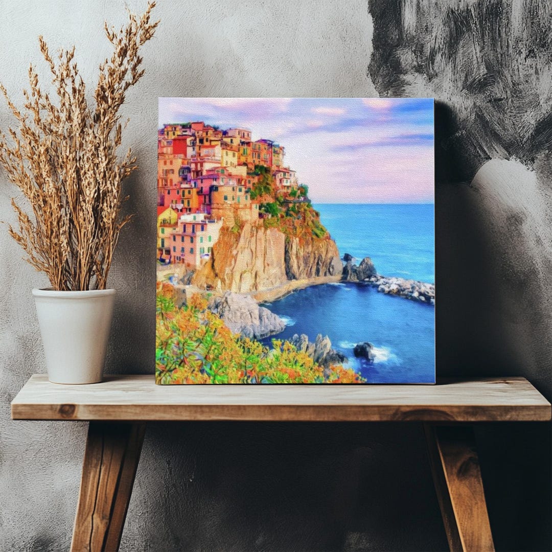 Manarola Cinque Terre Italy Landscape Canvas Print, Office Wall Decor ...