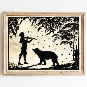 Papercut Art Music Folk Art Woodland Whimsical Silhouette Elegant Nursery Art Vintage Fairy Tale image 1