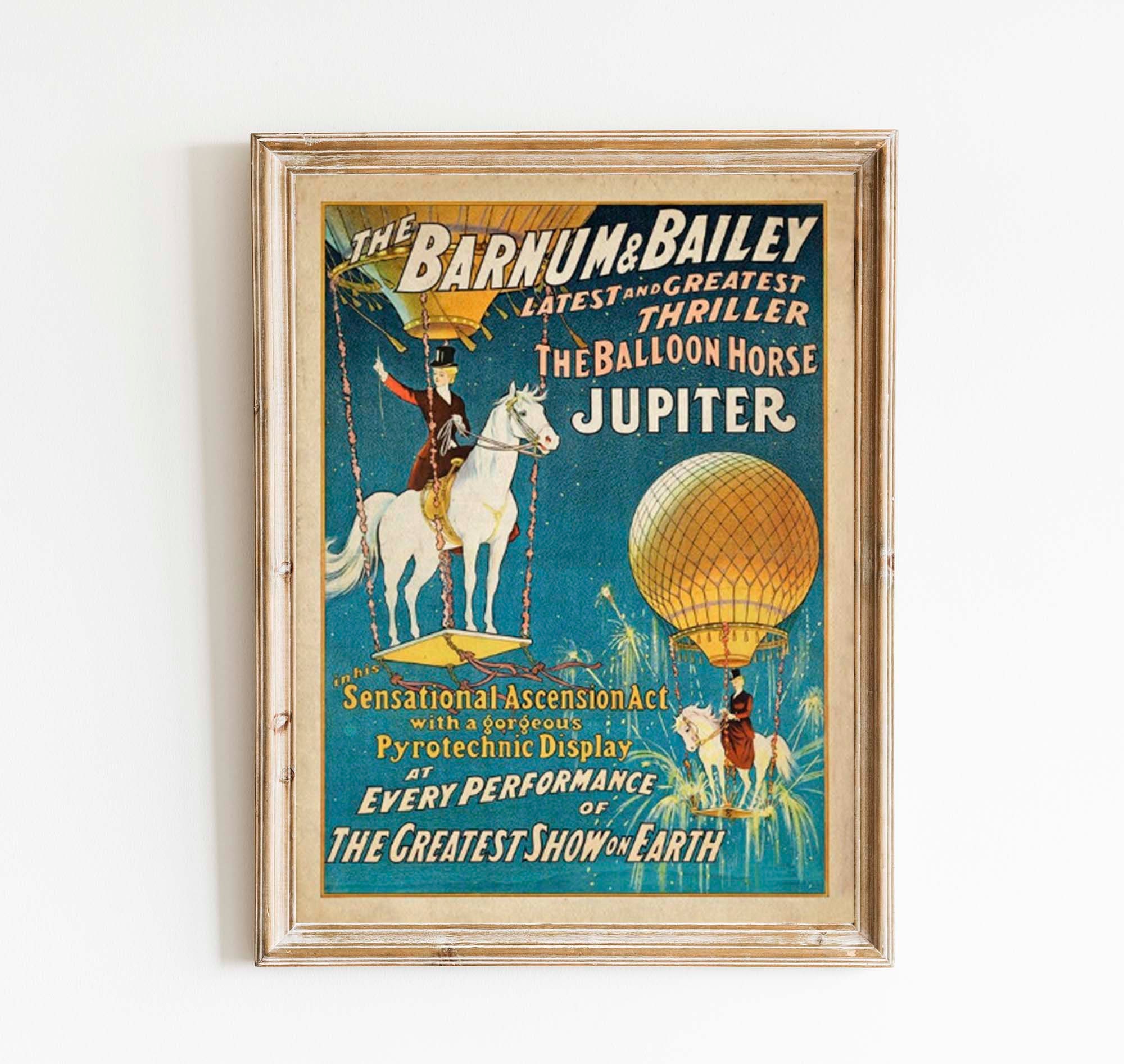 Antique Circus Poster: Jupiter the Balloon Horse Art Print - Etsy