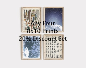 SAVE OVER 20% - Any Four 8x10 Vintage Inspired Prints - SALE