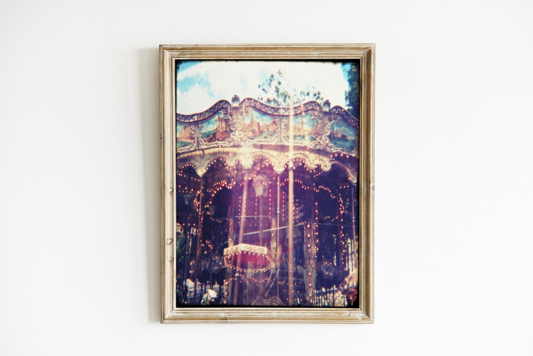 French Carousel Art Print: Dreamy Pastel Circus Wall Decor - Etsy