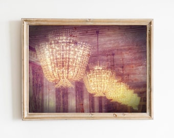 Mysterious Chandelier Photograph - Dreamy Elegant European Palace Paris Photo Print