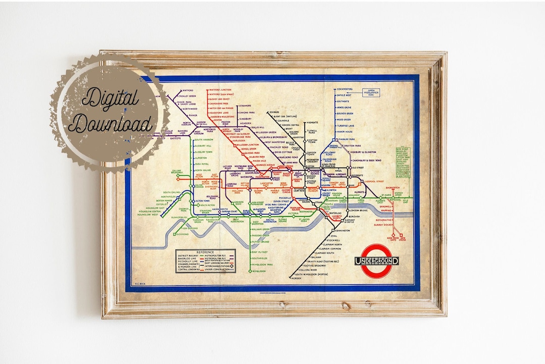 Vintage London Underground Map Art Print (digital Download) - Etsy