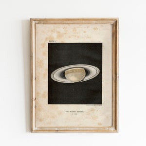 Vintage Saturn Print: Antique Planet Illustration, Constellation Wall Decor
