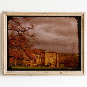 Dreamy Fairytale Castle Photo - Storm Over Lacock - British Castle Photograph - Travel Photography - Fairytale Art - European Castle