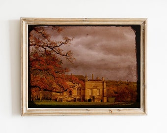 Dreamy Fairytale Castle Photo - Storm Over Lacock - British Castle Photograph - Travel Photography - Fairytale Art - European Castle