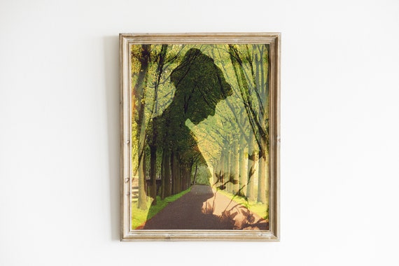 Ghostly Woman Forest Print: Fairytale Photomontage Fine Art