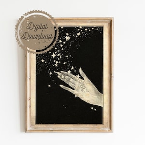 Stars Art Print: Black & White Fairy Tale Nursery Decor (Digital Download)