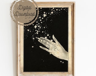 Stars Art Print: Black & White Fairy Tale Nursery Decor (Digital Download)