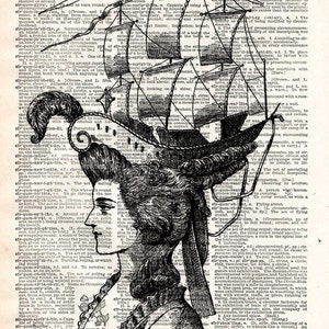 Antler Silhouette Antique Book Print Altered Book Elegant Surreal Home Decor Head full of Stars Vintage Dictionary Print