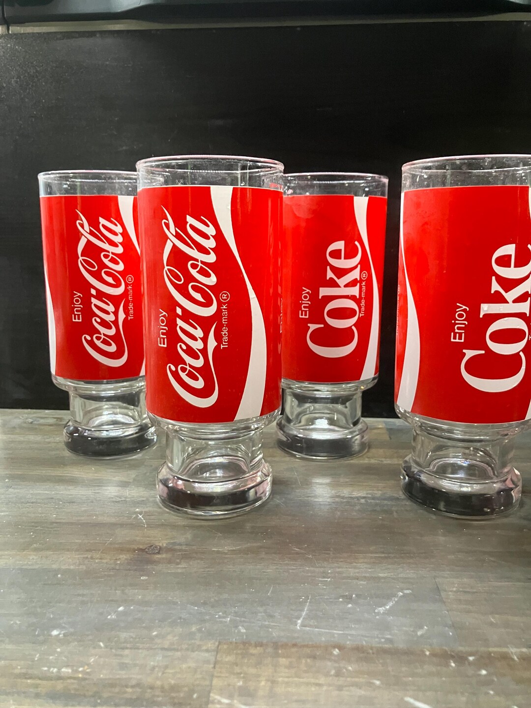 Vintage Coca-cola Glasses Set of 4 - Etsy