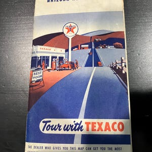 1956-57 Texaco Road-Karte von Kalifornien, Nevada, Arizona und New Mexico