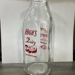 Milk Bottle High&#39;s Dairy Frederick MD 1qt