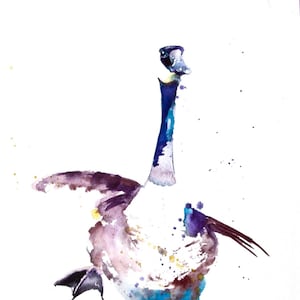 LIMITED edition print of   GOOSE wall art, home decor, nursery art, wildlife animal art. (H15) hand signed, illustration, animal art