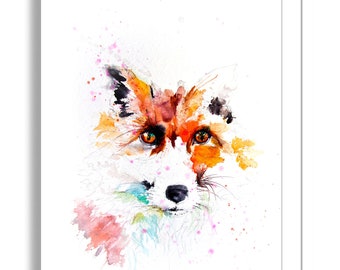 Fox Print: Arte Animal em Aquarela de Edição Limitada