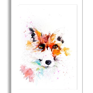 Fox print, LIMITED edition  FOX 16wall art, home decor, nursery art, wildlife animal art.  hand signed, illustration, animal art