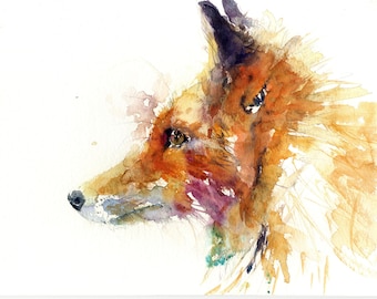 Limited Edition Fox Print: Watercolor Wildlife Animal Art