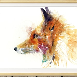 Fox print, LIMITED   FOX 14wall art, home decor, nursery art, wildlife animal art.  hand signed, illustration, animal art