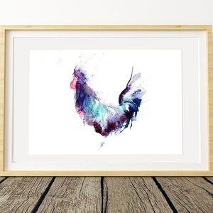 LIMITED edition print of my Hen wall art, home decor, nursery art, wildlife animal art.  hand signed, illustration, animal art